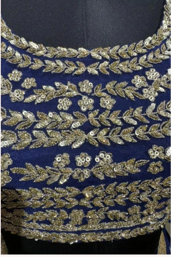 Blue Embroidered lehenga set - Image 4