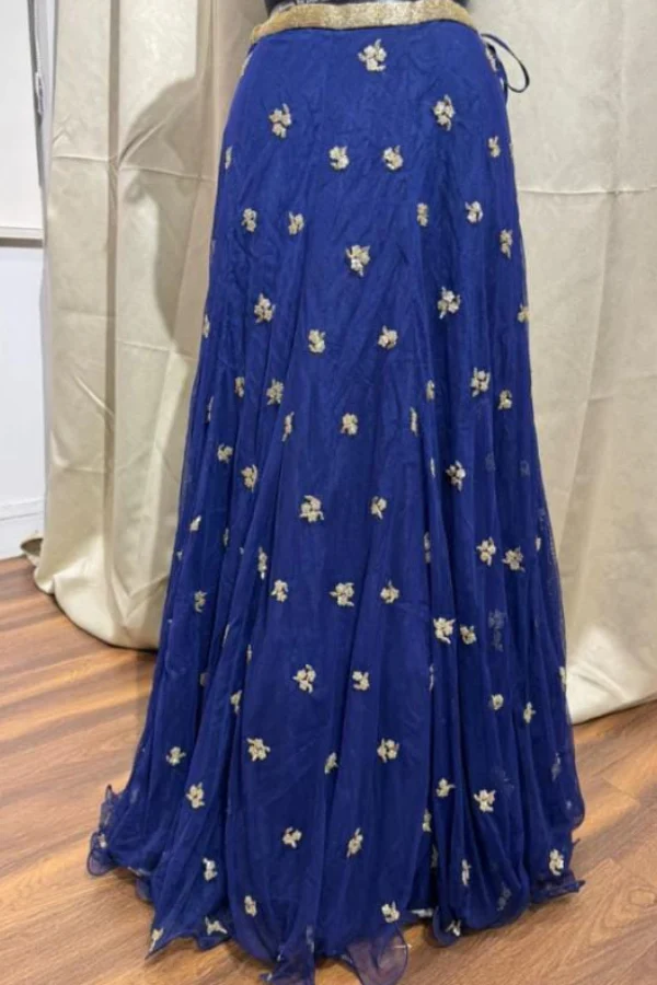 Blue Embroidered lehenga set - Image 5