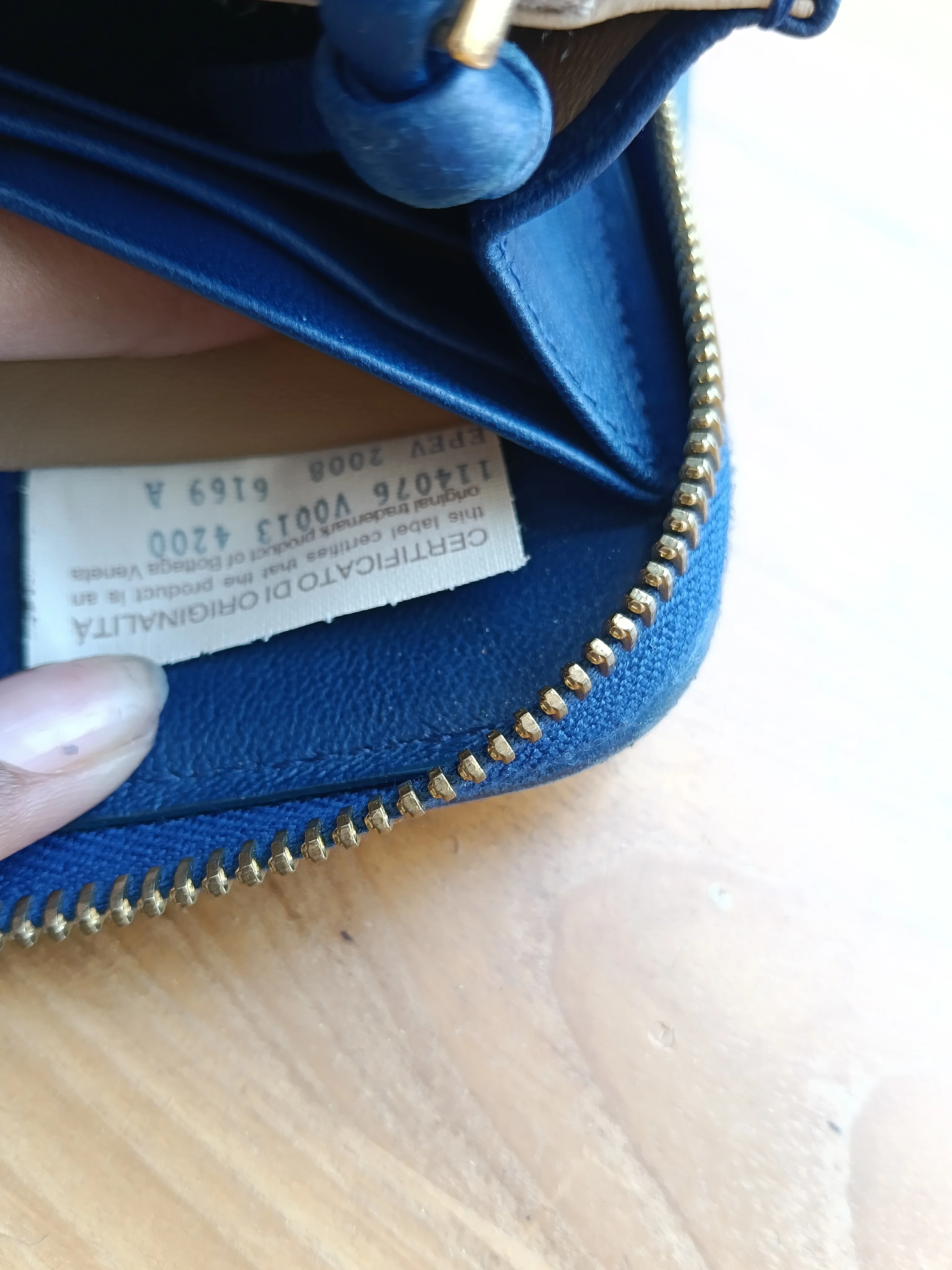 Bottega Veneta Blue Intrecciato Zip Around Wallet - Image 10