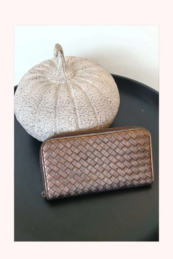Bottega Veneta Intrecciato Zip Around Wallet