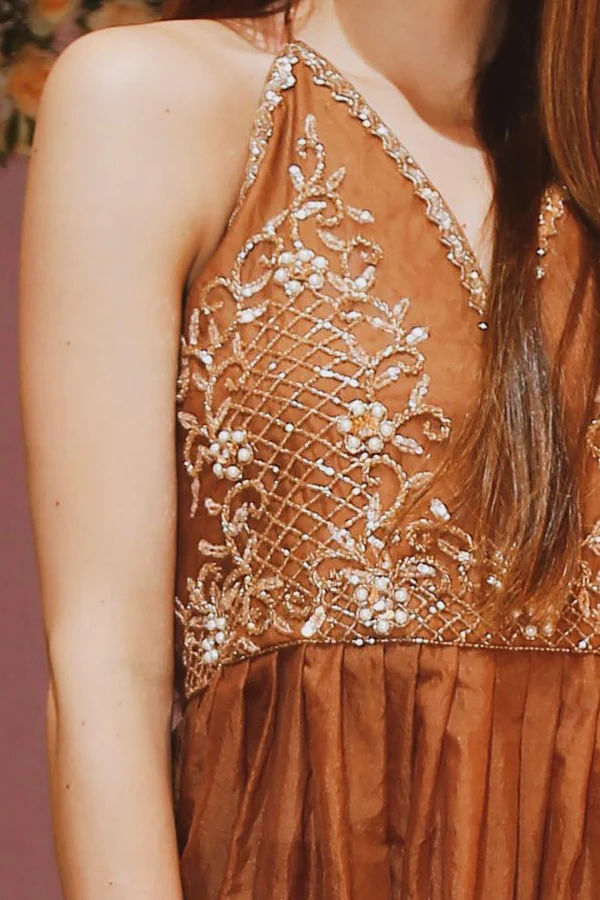 brown embellished sharara set - Image 3
