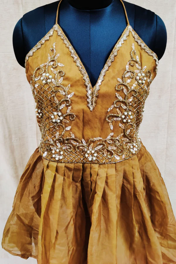 brown embellished sharara set - Image 5