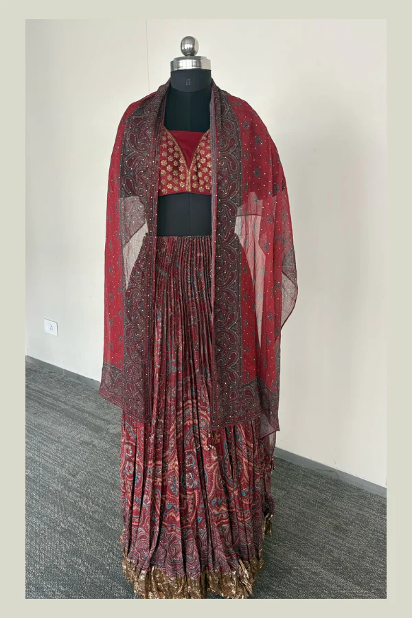 Brown lehenga set - Image 3