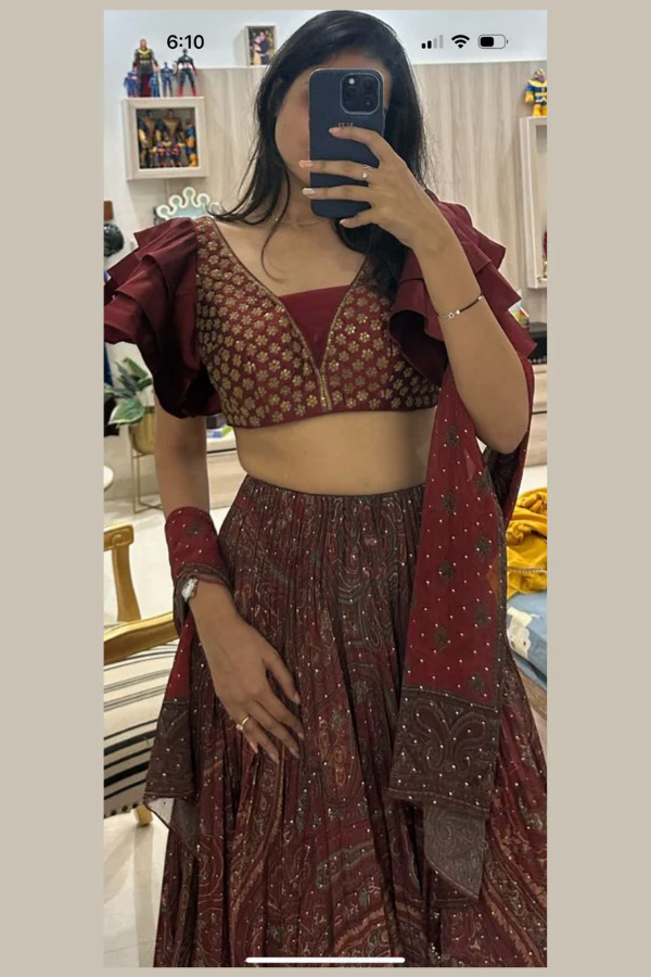 Brown lehenga set - Image 8