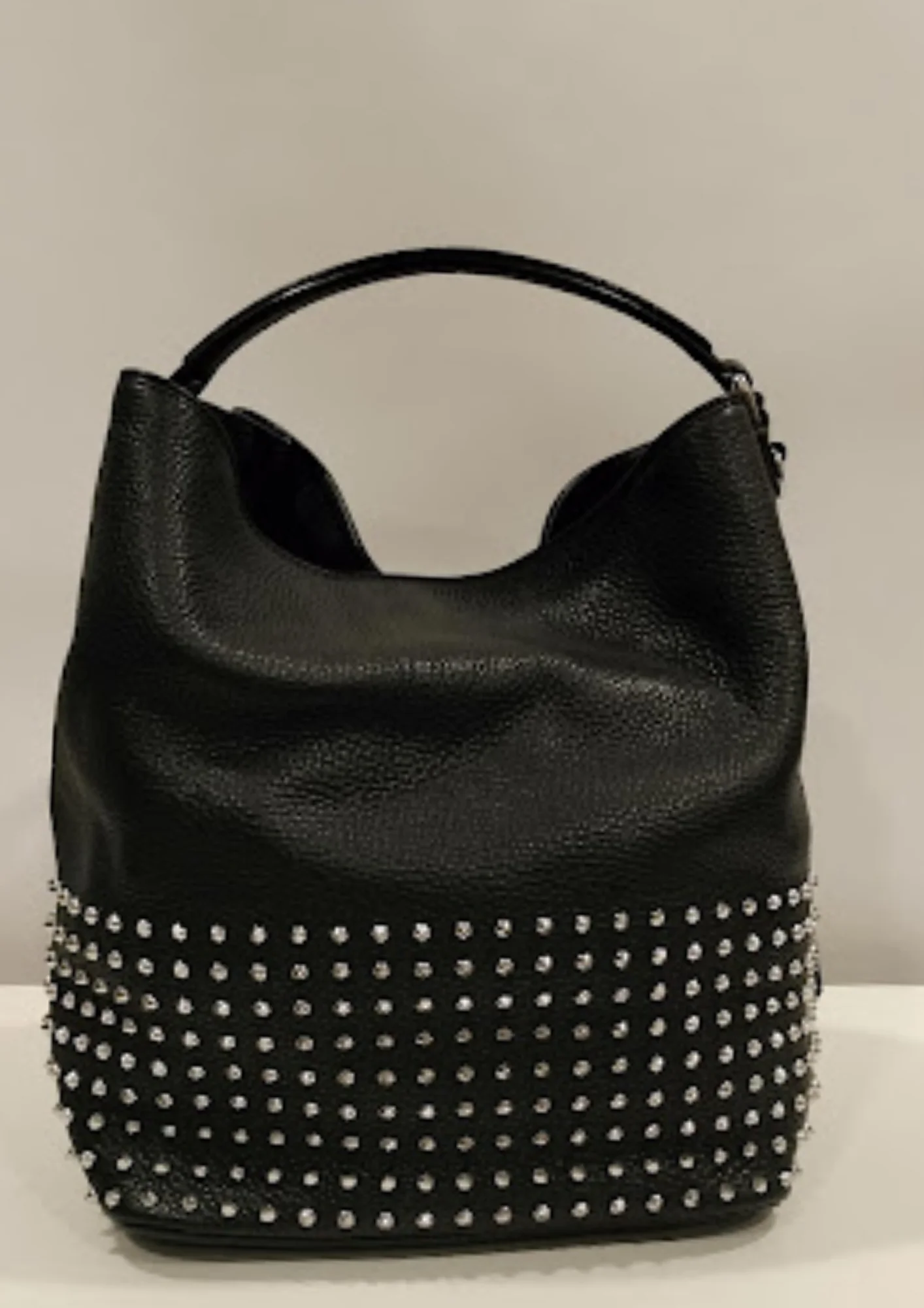 Burberry Black Leather Studded Susanna Bucket Bag - Image 3