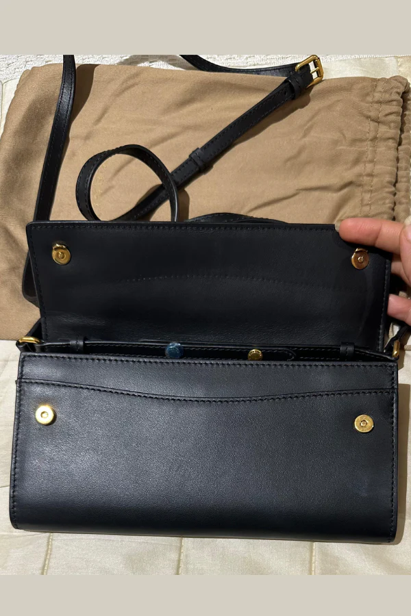 Burberry Henley Wallet on Chain Leather with Vintage Check Canvas - Image 6