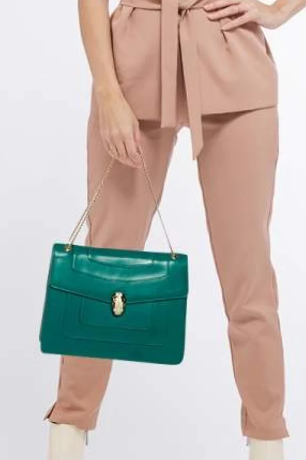 Bvlgari Green Leather Serpenti Forever Shoulder Bag - Image 2