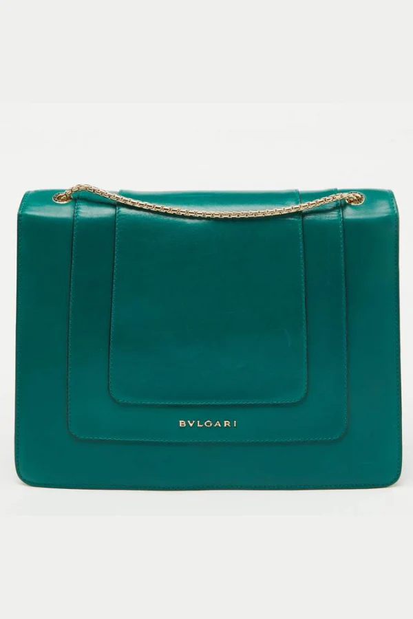 Bvlgari Green Leather Serpenti Forever Shoulder Bag - Image 4