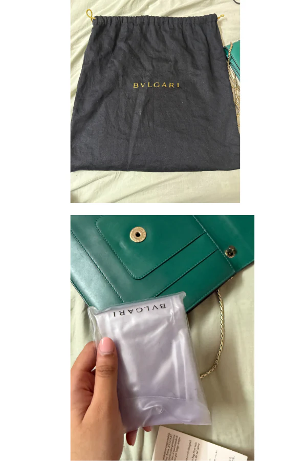 Bvlgari Green Leather Serpenti Forever Shoulder Bag - Image 9