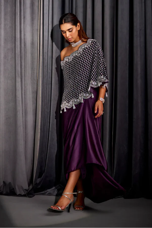 Cascade One Shoulder Cape set - Image 2