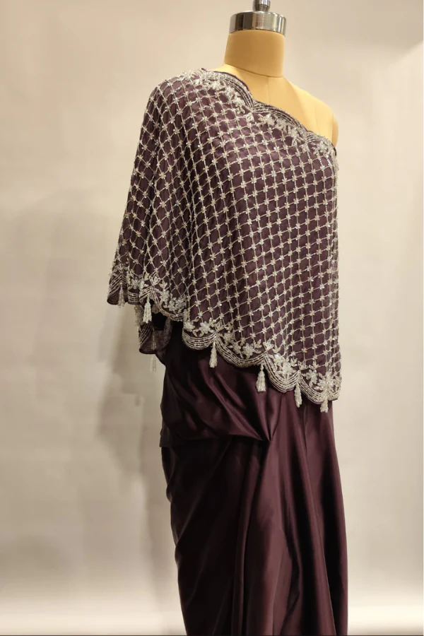 Cascade One Shoulder Cape set - Image 6