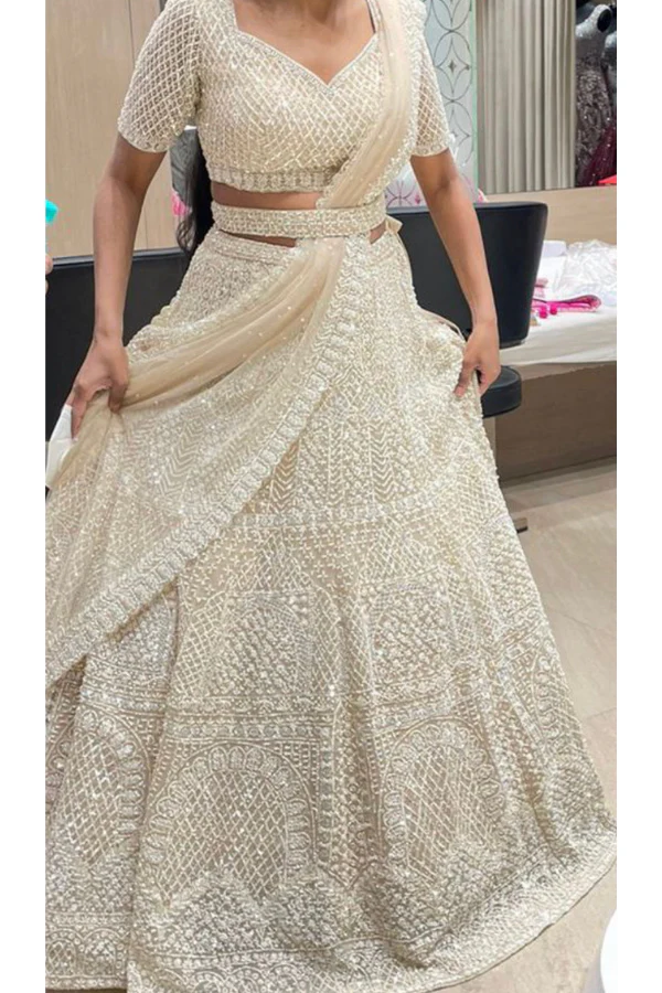 Champagne pearl lehenga set