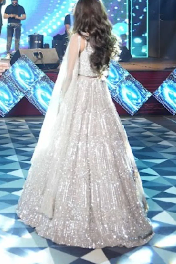 Champagne Sequin Lehenga Set - Image 3