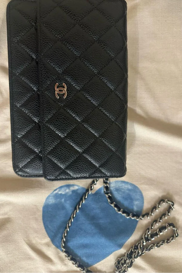 Chanel Black Caviar Small Leather Shoulder Bag - Image 5