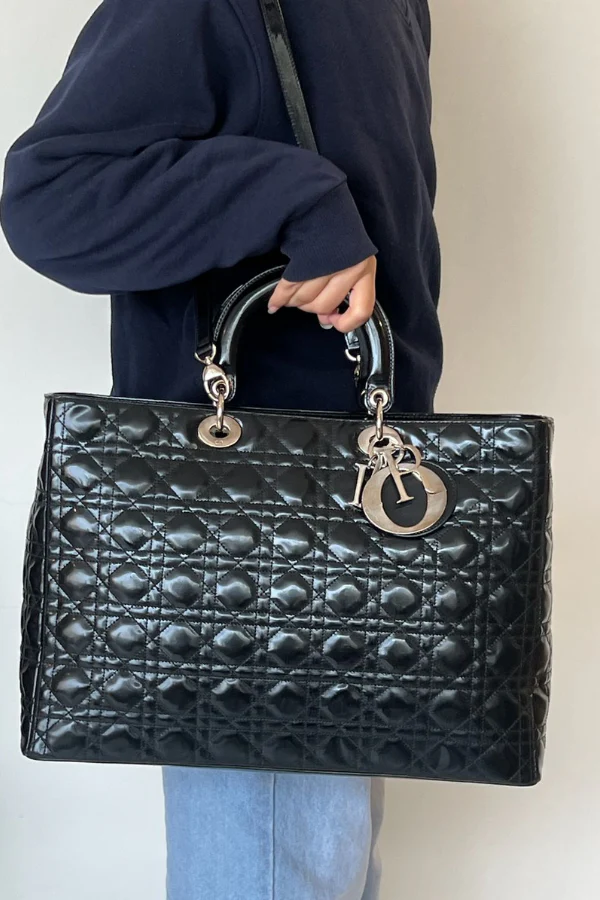 Christian Dior Cannage Lambskin Large Lady Dior Shoulder Bag - Image 4