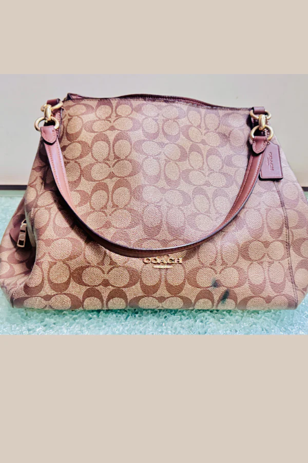 Coach Signature Brown Hallie Shoulder Bag - Image 3