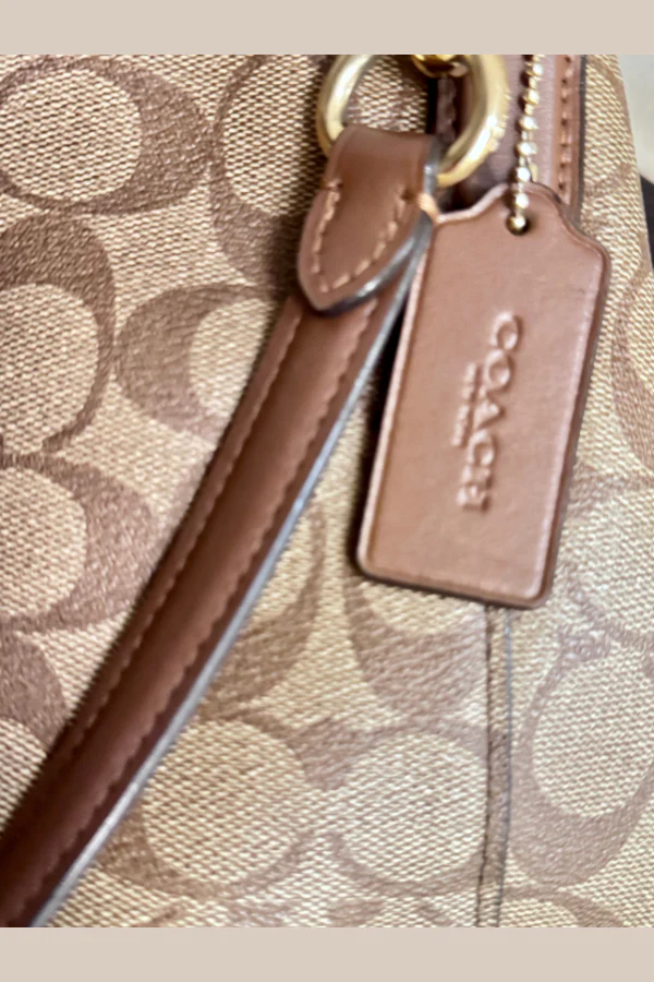 Coach Signature Brown Hallie Shoulder Bag - Image 5