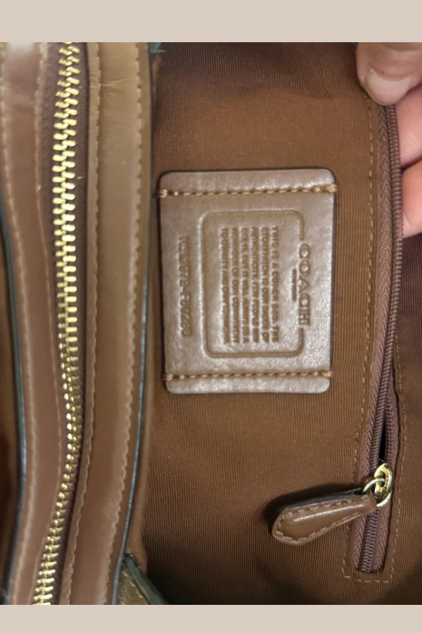 Coach Signature Brown Hallie Shoulder Bag - Image 7