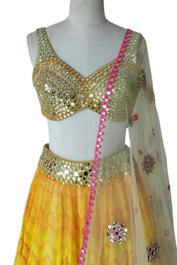 colour block embellished lehenga set - Image 2