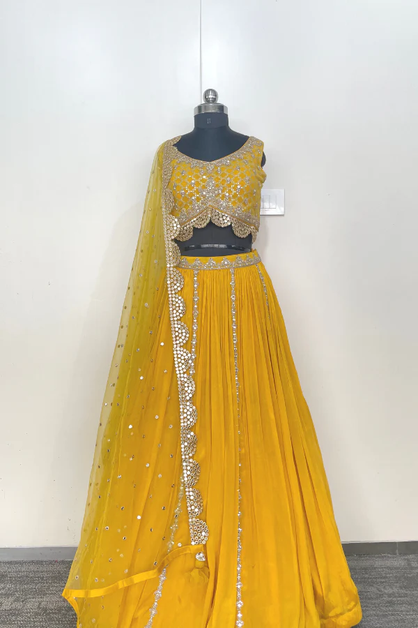 Yellow lehenga set - Image 2