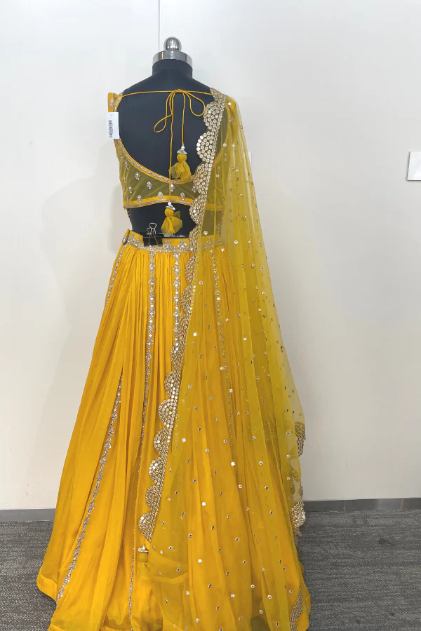 Yellow lehenga set - Image 5