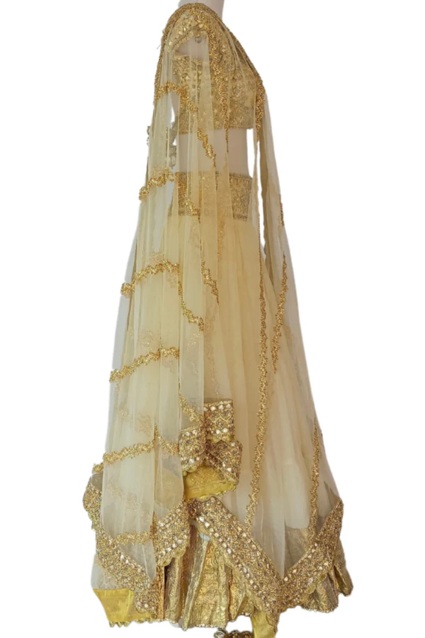 Cream and Gold lehenga set - Image 5