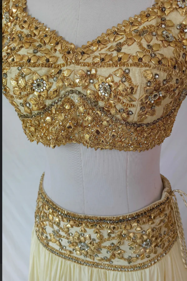 Cream and Gold lehenga set - Image 6