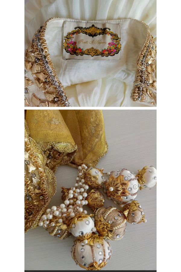 Cream and Gold lehenga set - Image 8
