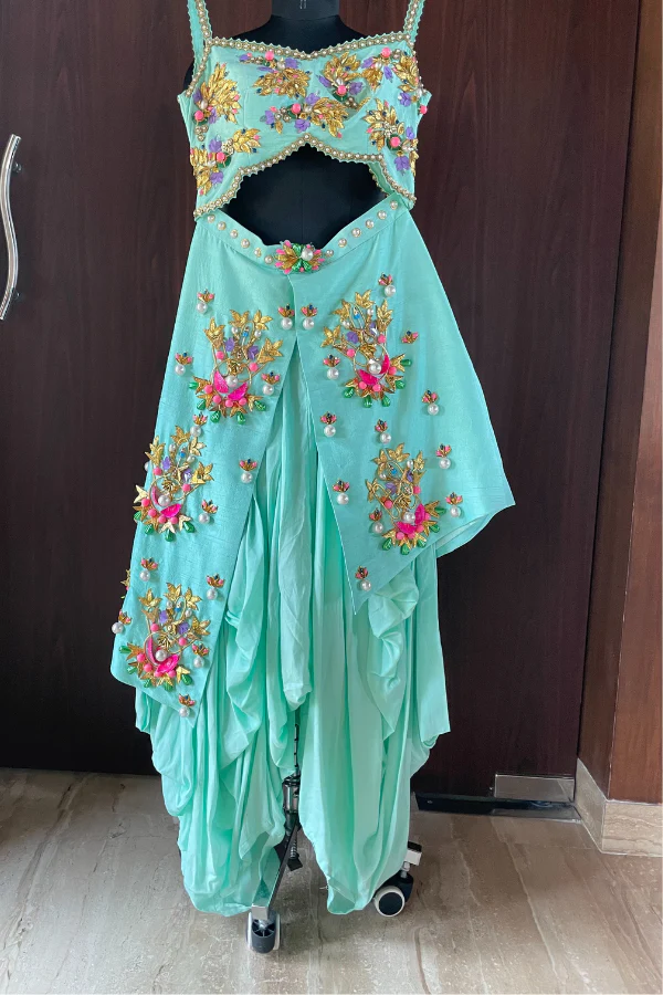 Cut out mint jumpsuit