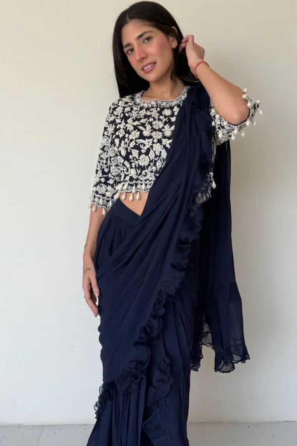 Devika Bhayana Draped Saree Set