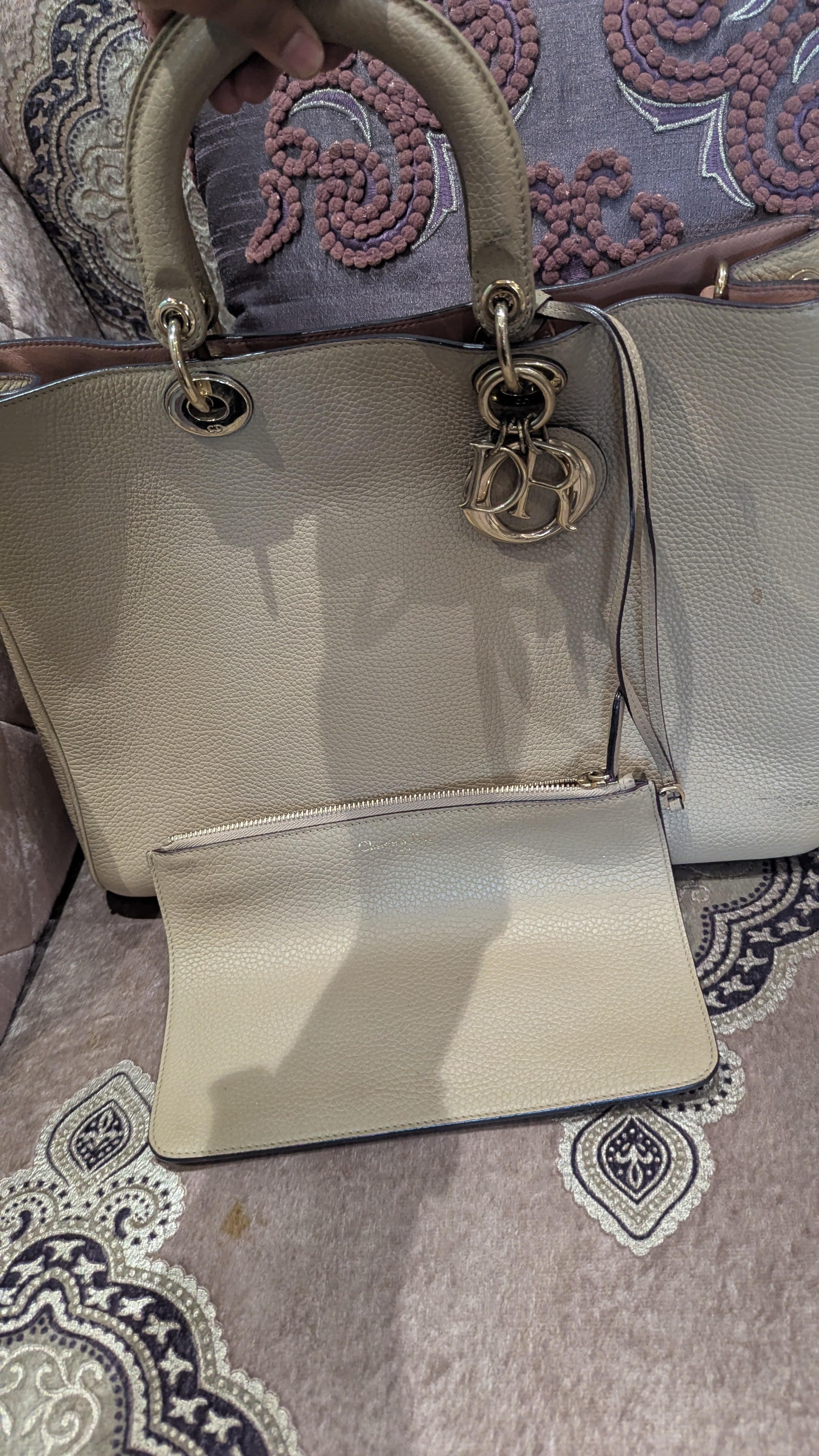 Christian Dior Leather Medium Diorissimo Shopper Tote - Image 8