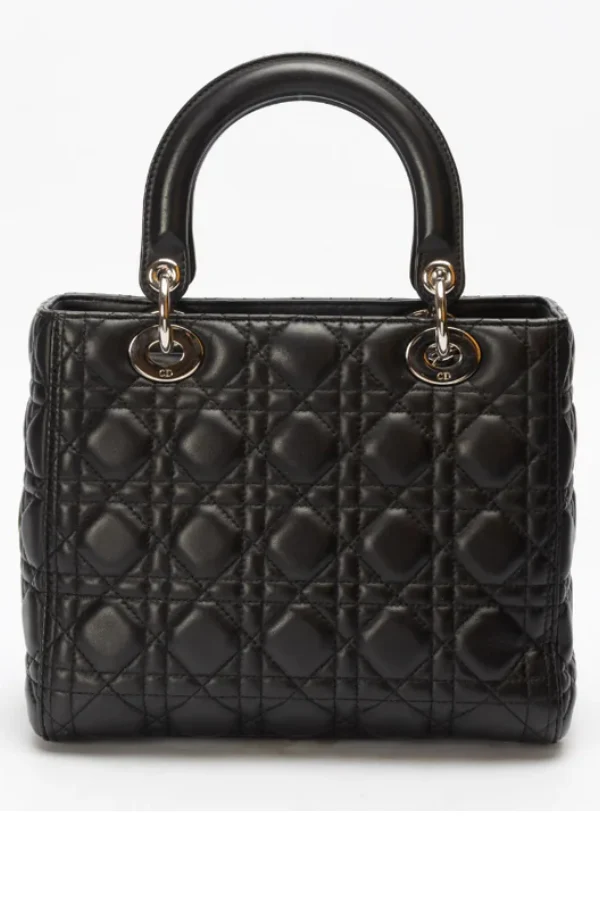 Dior Cannage Black Medium Lady Dior Satchel - Image 3