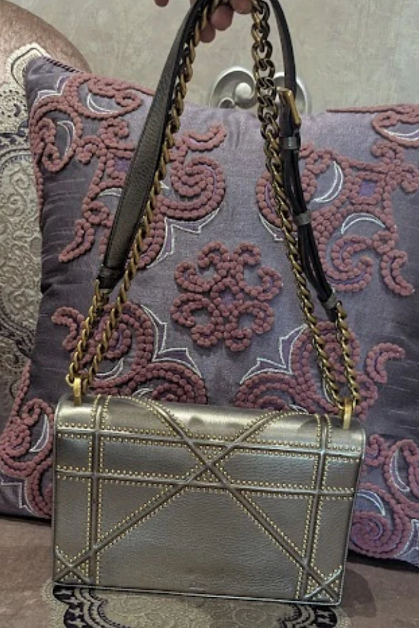 Dior Metallic Leather Diorama Flap Shoulder Bag - Image 5