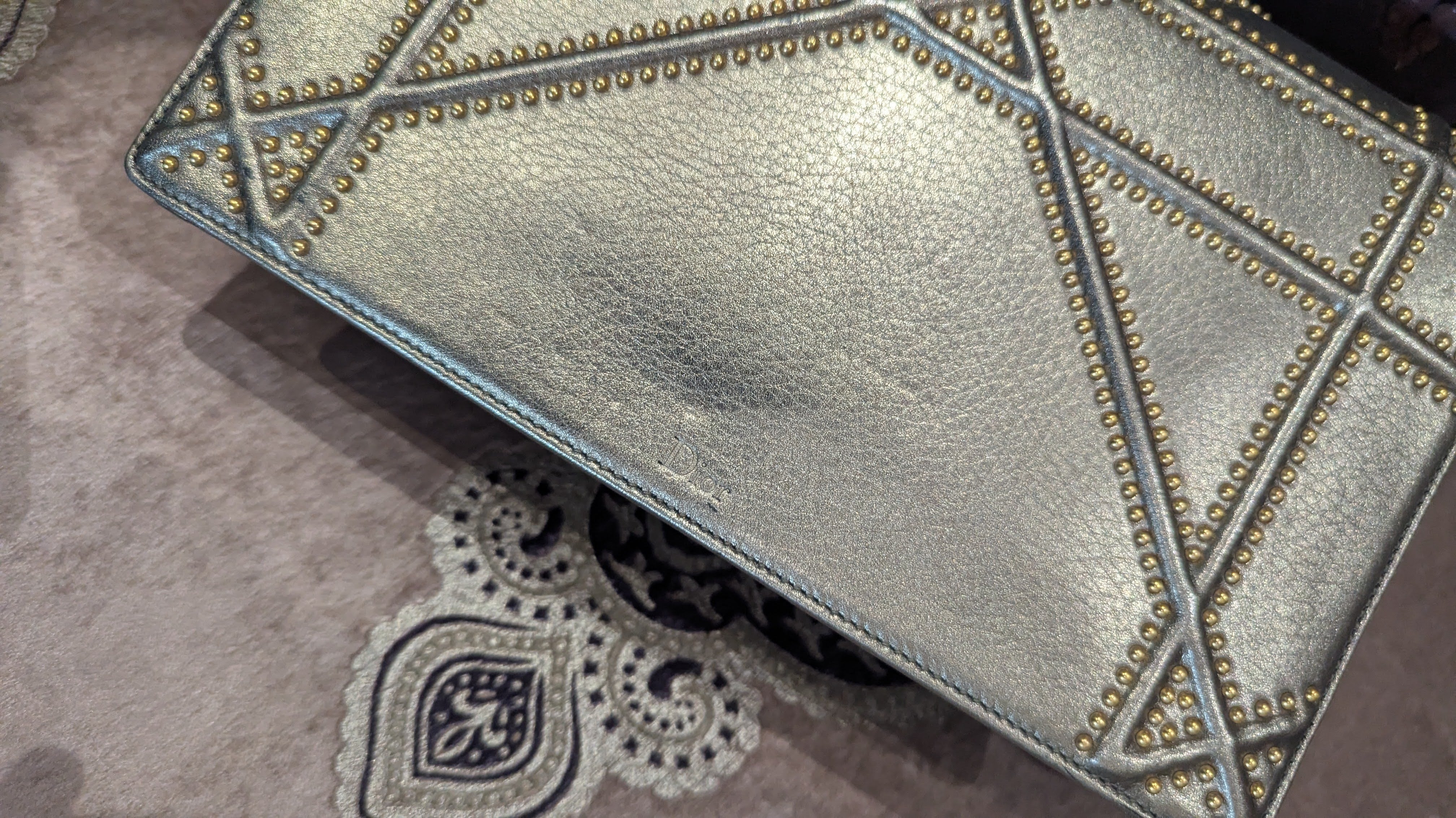 Dior Metallic Leather Diorama Flap Shoulder Bag - Image 9