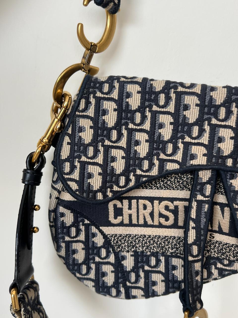 Dior Saddle Bag – Blue Dior Oblique Embroidery - Image 10
