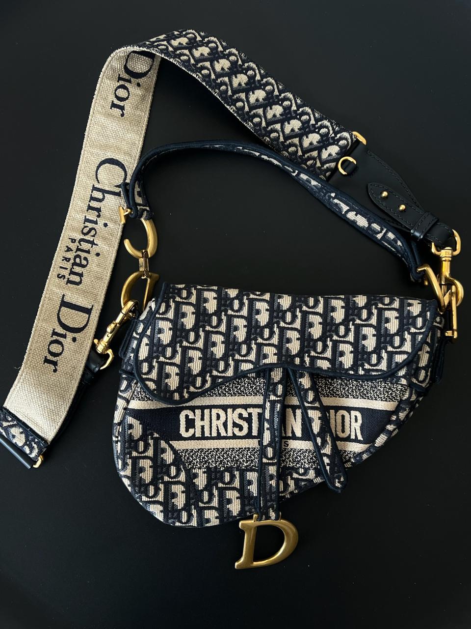 Dior Saddle Bag – Blue Dior Oblique Embroidery - Image 12