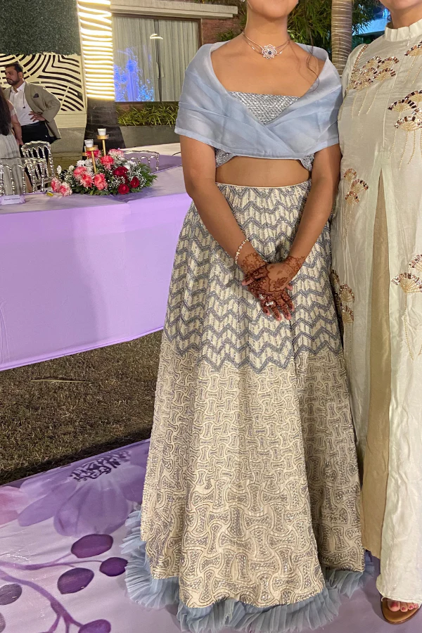 Disha Patil Ice blue lehenga set