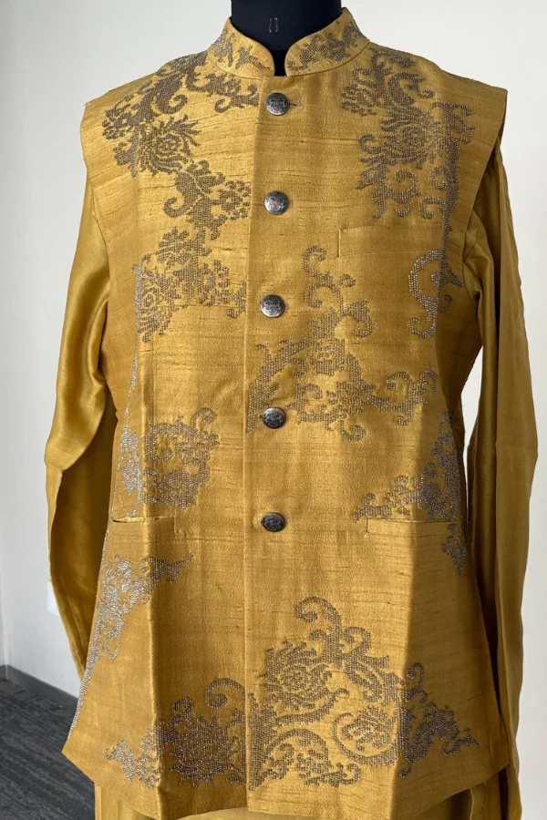 Divyam Mehta Embroidered Kurta Set With Bundi Jacket - Image 5