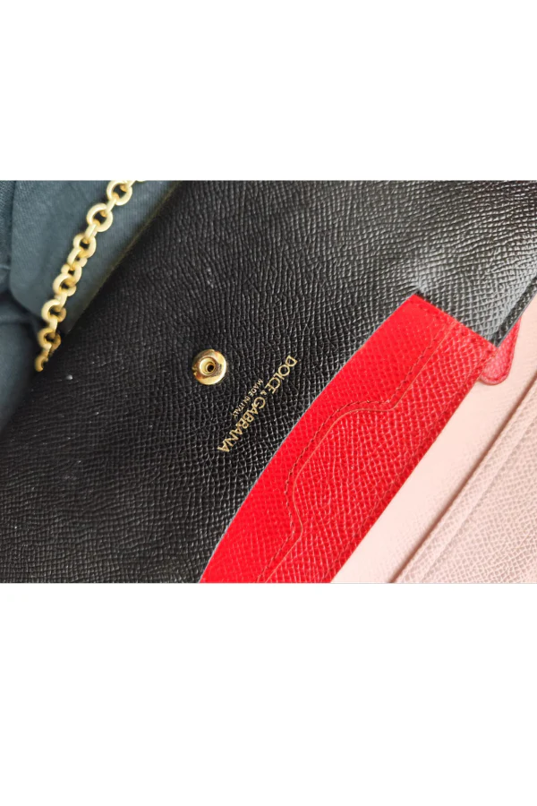 Dolce & Gabbana Black Leather DG Logo Chain Clutch - Image 4