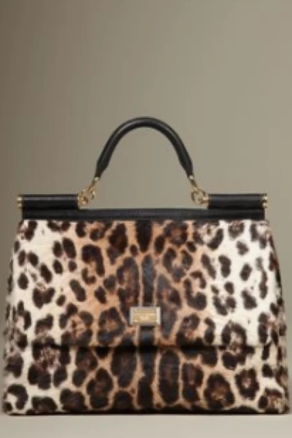 Dolce & Gabbana Leopard Print Miss Sicily Handle Bag