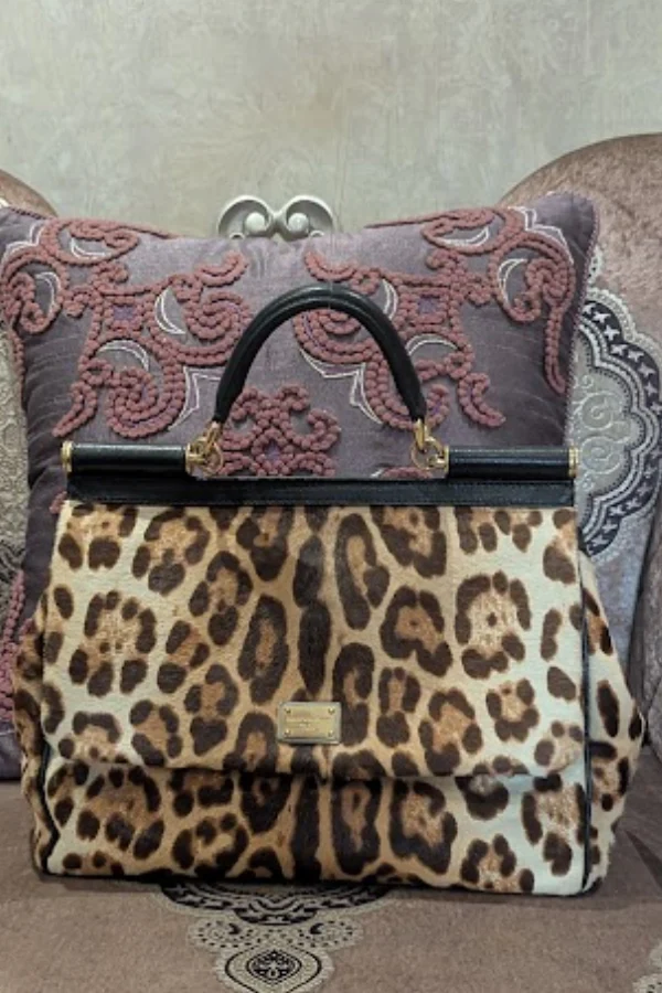 Dolce & Gabbana Leopard Print Miss Sicily Handle Bag - Image 3