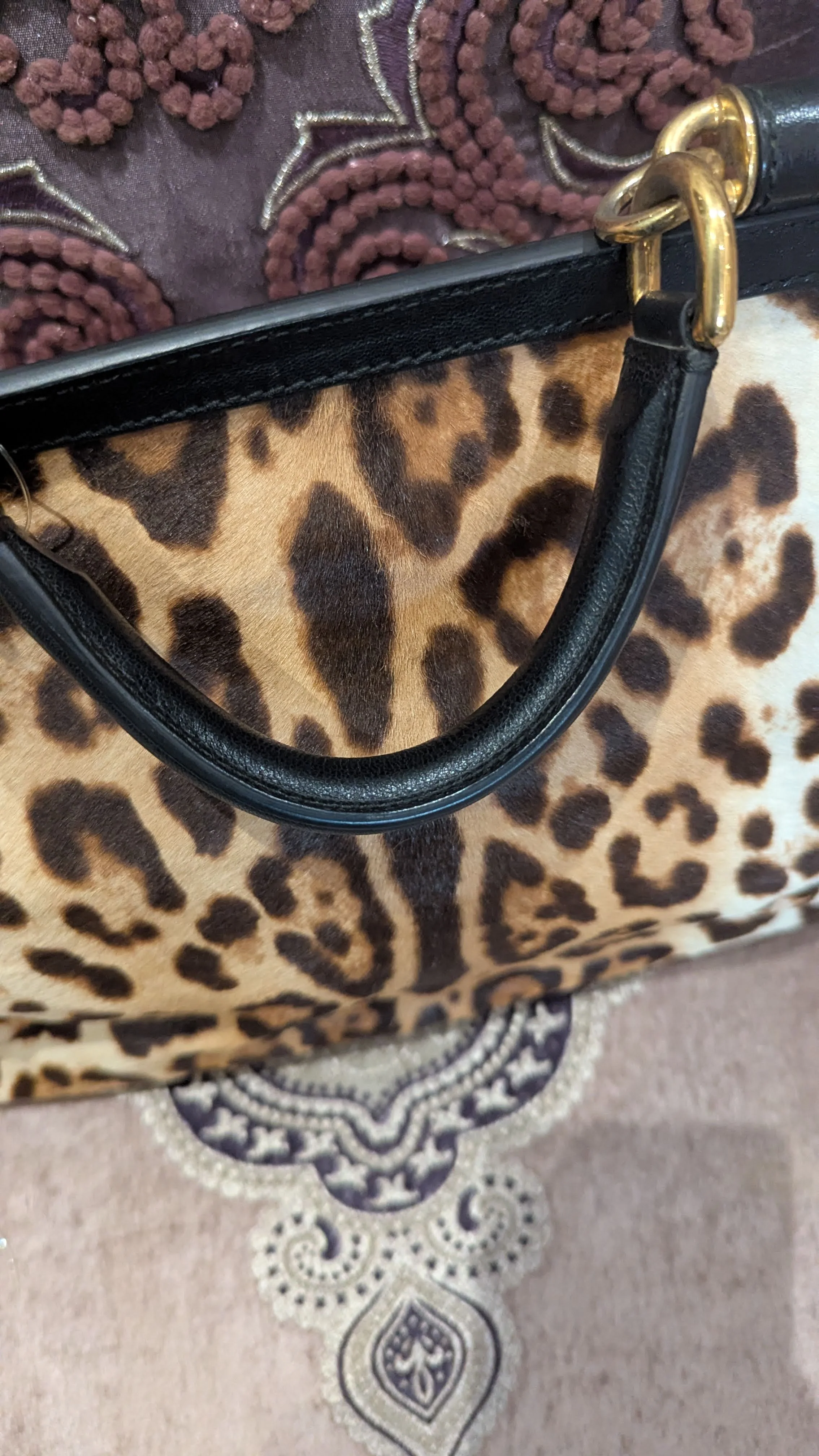 Dolce & Gabbana Leopard Print Miss Sicily Handle Bag - Image 7