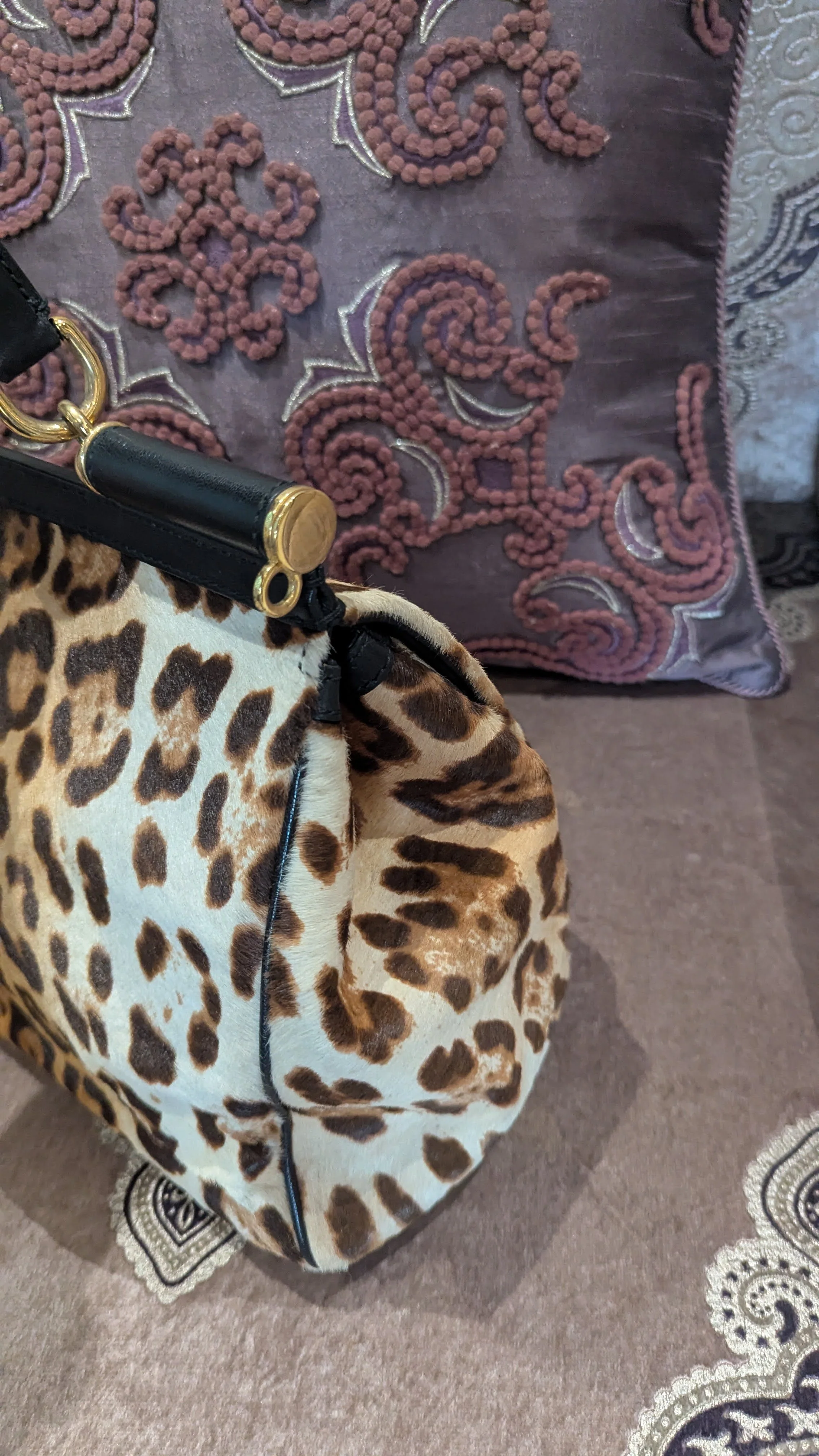 Dolce & Gabbana Leopard Print Miss Sicily Handle Bag - Image 8