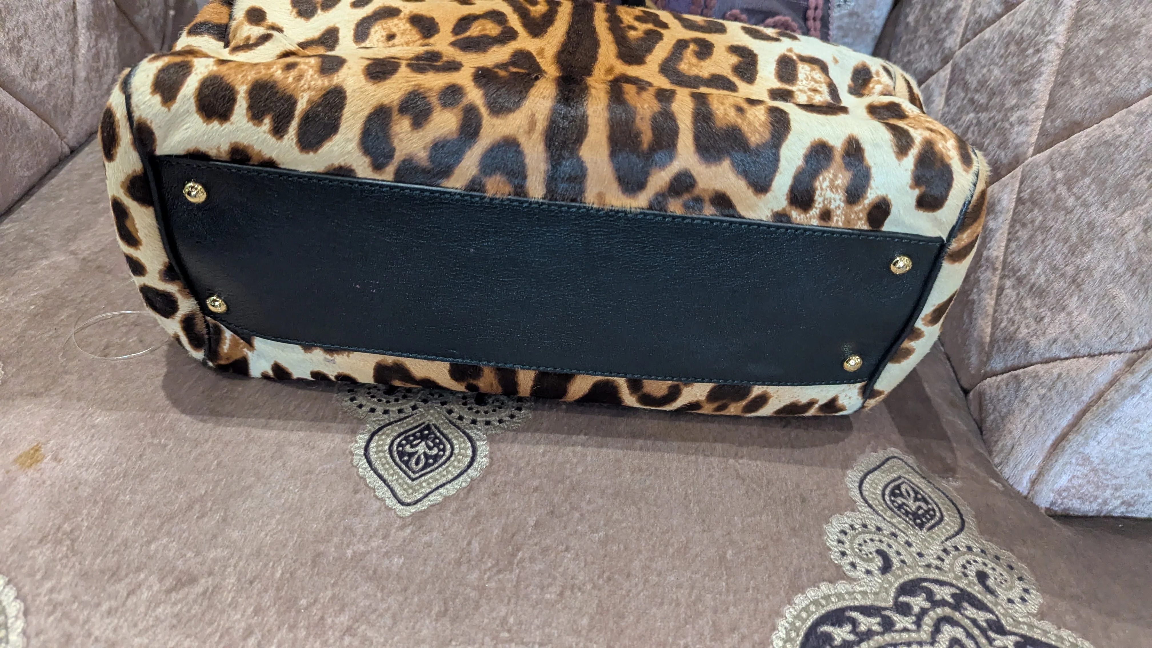 Dolce & Gabbana Leopard Print Miss Sicily Handle Bag - Image 9