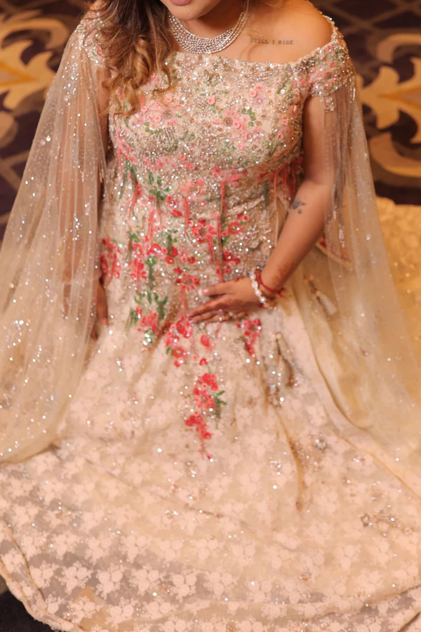 Dolly J beige embroidered gown - Image 2