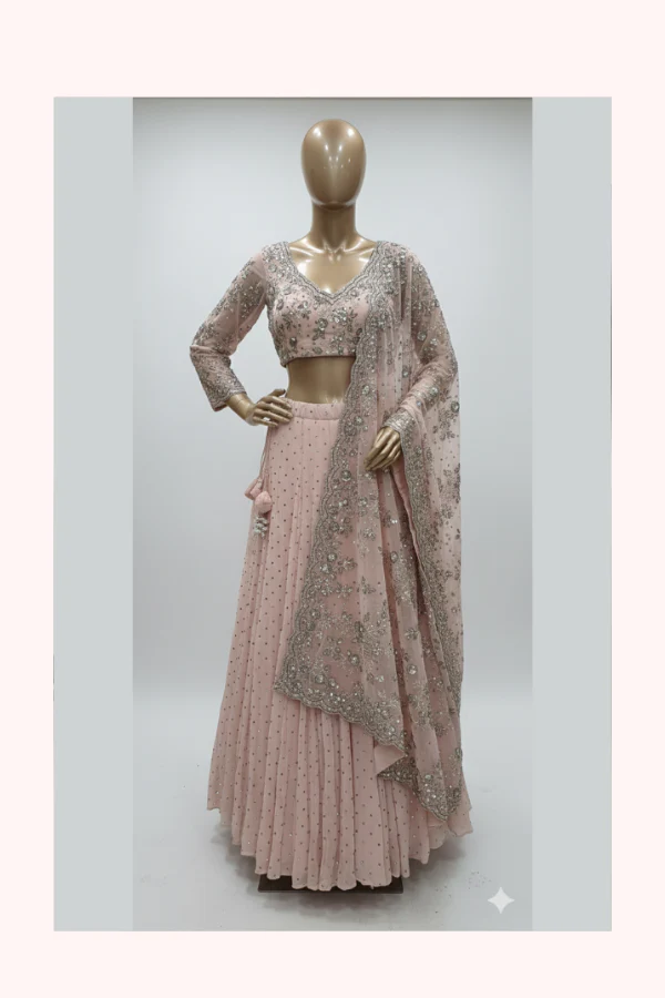 Dolly J Blush Pink Embellished Lehenga Set - Image 2