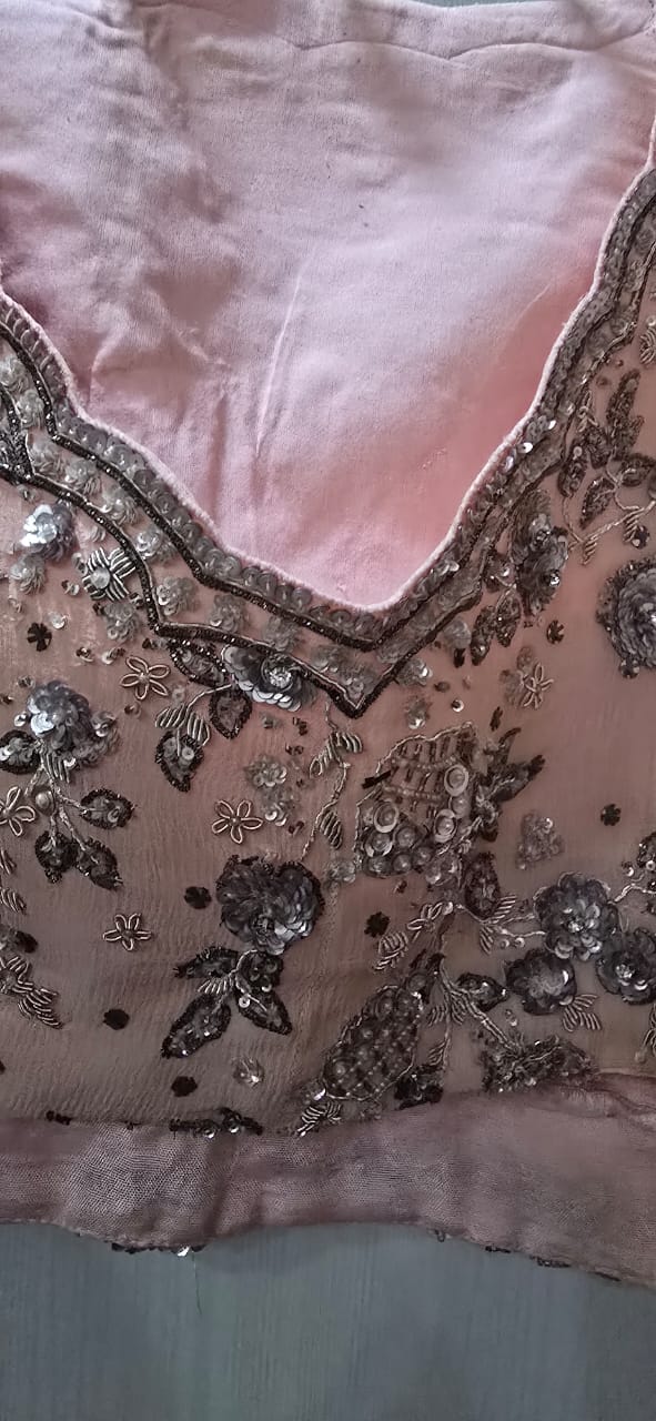 Dolly J Blush Pink Embellished Lehenga Set - Image 4