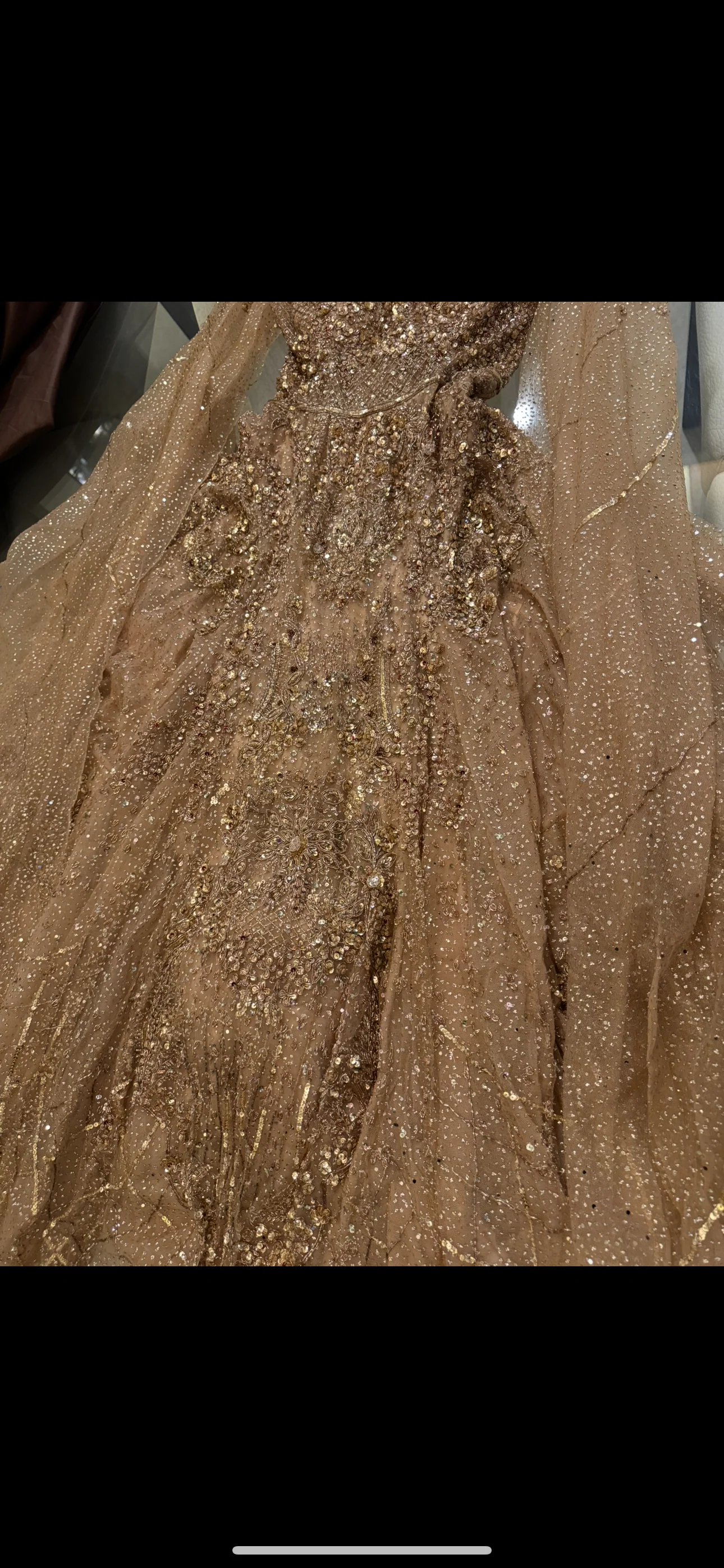 Dolly J Champagne Gold Embellished Gown - Image 5