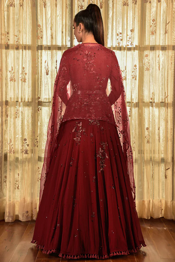 Dolly J Chiffon Suit Set With Cape - Image 3