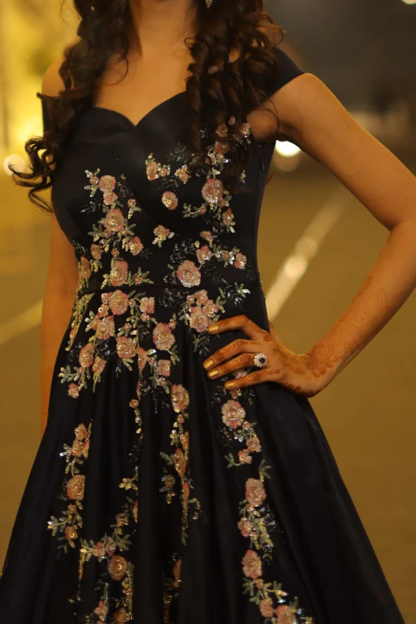 Dolly J Midnight Floral Embroidered Gown - Image 2